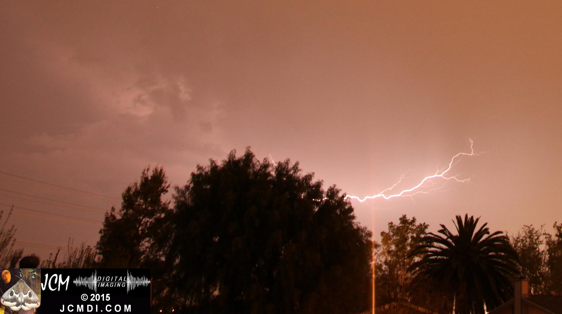 Long exposure lightning image from March 18 2015 Santa Clarita JCMDI.COM